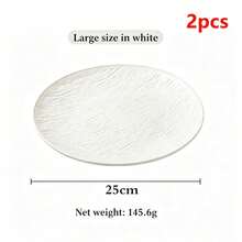 2/4/6pcs Black & White Textured Dinnerware Set, Textured Round Plates, Black & White Tableware, 9.84" Dinner Plates And 7.87" Salad/Cake Plates, Suitable For Kitchen, Party And Entertaining - White - View 17