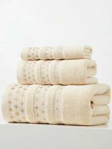 1-Piece Pack Of Pure Cotton Lightweight Off-White Medium Bath Towel/Small Kitchen Towel, Unisex, Suitable For All Seasons, Quick-Drying And Absorbent, Perfect For The Bathroom, Holiday Gifts, School, Outdoor Travel, Home, Beach, Or Hotel - Off-white - View 9
