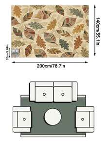 1pc Modern Fashionable Fresh INS Style - Colorful Leaf Cartoon Pattern - Soft Faux Cashmere Area Rug, Suitable For Bathroom, Kitchen, Entrance, Hallway, Bedside, Living Room, Bedroom, Etc., All-Season Machine Washable Large Size Floor Mat, Aesthetic Home Decor - Multicolor - View 17