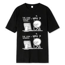 Fun And Creative Programmer Code Works Because Of It. Casual Print T-Shirt Men's T-Shirt Linux Operating System Fashion Streetwear For Men. - 款式 - 查看 1