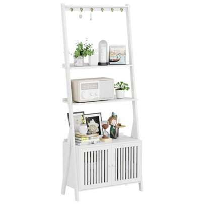 Foldable Ladder Shelf 39.4", Plant Shelf 3 Tier, Bamboo Ladder Flower Pot Display Shelf, Freestanding Ladder Bookshelf For Living Room, Balcony, Yard, Garden, 23.6"W X 15"D X 39.4"H, Natural