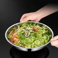Stainless Steel Round Plate, Steamed Rice Noodle Plate, Cake Plate, Rice Roll Plate, Flat Bottom Dish, BBQ Multi-Purpose Plate - View 3