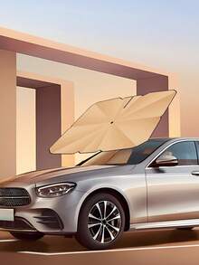 Car Folding Heat Insulation Sunshade Umbrella For Front Windshield, Summer Car Sun Protection Accessory, Umbrella Design, Provides Instant Heat Insulation Protection, Easy To Store, Quick Installation - B - View 7