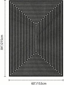Latte&Fog Alfombras de 153 x 215 cm para Sala de Estar y Dormitorio,Moderna Abstracta Lavable, de Pelo bajo Antideslizante Estilo Boho para Sala de Estar, Oficina, Dormitorio(Negro 5x7ft) - Negro - Ver 5