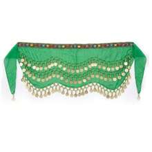 Belly Dance Scarf With Stones And Coins  Luxury Various Models - New Arrival - 綠色 - 查看 2