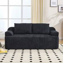 Doppelsofa, Modula Res Sofa, Tiefsitziger Memory-Foam-Cloud-Stuhl Mit Kissen-Black - Black - View 1