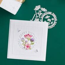 1pc Floral Themed Photo Frame Cutting Die, Perfect For Scrapbooking And Pressed Flower Crafts, Ideal Tool For Making Handmade Greeting Cards And Gift Cards - Flowers - View 4
