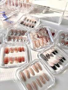 26/20/16/10/5pcs Transparent Nail Art Storage Box, Fake Nail Storage Box, Nail Tip Storage Box, Nail Art Display Box, Artificial Nail Storage Box, Nail Art Tool Storage Box, Travel Storage Box, Desktop Storage Box, Vanity Accessories, Jewelry Box, Cosmetic Storage Box - Multicolor - View 2