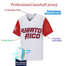 Jersey Baseball Pria #4 Legenda Puerto Rico Yadier Molina, Penangkap Bola, Bordir Huruf, Pakaian Baseball World Baseball Classic, Hadiah Hari Pertandingan - Putih - View 4