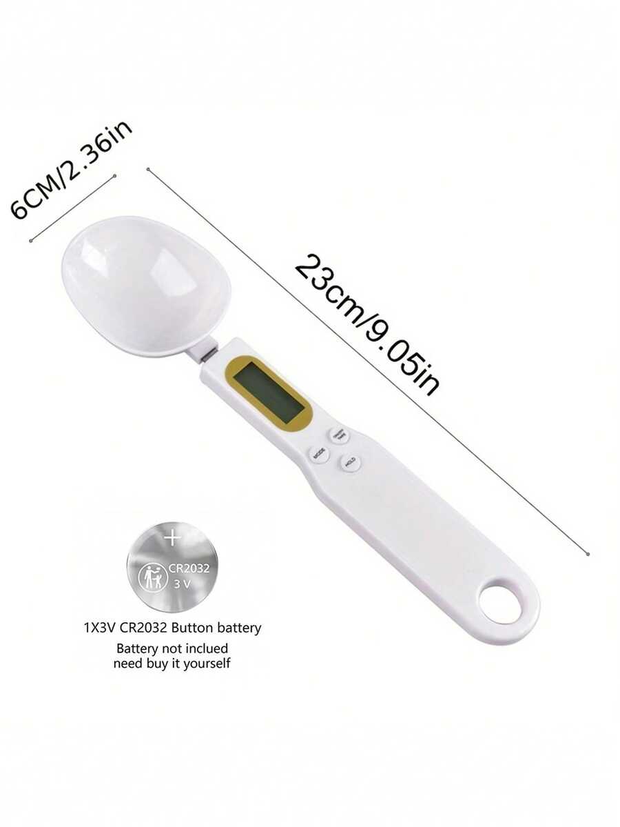 1個500g量匙秤,手持式電子秤,多單位切換,一鍵脫離功能,LED顯示,適用於寵物食品稱重、廚房食材準備等,附可拆卸量匙頭,不含電池 - 電子秤勺 - 查看 1