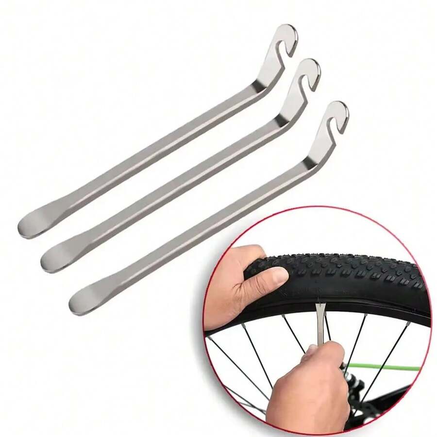3/6/9/12pcs Bicycle Tire Lever Tire Spoon Iron Replacement Tool, Bicycle Tire Lever High-Grade Stainless Steel Rod Repair Bicycle Tube, Best Tire Replacement Tool - A - View 1