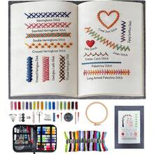 LAMYA Embroidery Stitch Book Kit For Adults & DIY Craft Enthusiasts, Portable Embroidery Kit For Beginners, Includes Guide To 106 Patterns With Tools & Tutorials And 86-Piece Sewing Tool Set (1 Kit) - DIY Sewing Kit 599 - View 14
