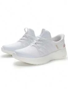 Skechers 斯凱奇鏤空支撐網面輕便健步鞋軟底防滑通勤散步日常休閒女鞋 - 白色 - 查看 1