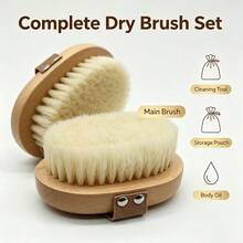 Soft Bristle Bath Brush Exfoliating Body Scrubber Shower Brush Body Scrub Brush Home Back Scrubber Bathing Brush - Apricot - View 10