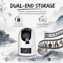 JOOAN CAM720 APP, Home Security Camera, Dual-Band WiFi Outdoor Monitoring Camera, 4MP Dual Lens, Smart Auto Tracking, Day And Night Full Color Night Vision, Two-Way Audio Intercom, Home Security Choice - Black and White - View 9
