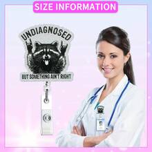 1pc Fun Nurse Badge Scroll, Cute Raccoon Care ID Clip, Suitable For Nurses, Doctors, Teachers, Volunteers Nurse Accessories For Work - A - View 4
