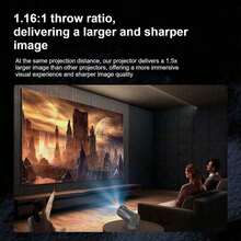 Portable Mini Smart HD Movie Projector, Native 720*480P Resolution, Supports 4K Video Playback, 180° Rotatable Design, WiFi Wireless Screen Mirroring Compatible With Phones & Tablets, Indoor Outdoor Home Theater Projector - Black - View 10