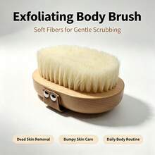 Soft Bristle Bath Brush Exfoliating Body Scrubber Shower Brush Body Scrub Brush Home Back Scrubber Bathing Brush - Apricot - View 8