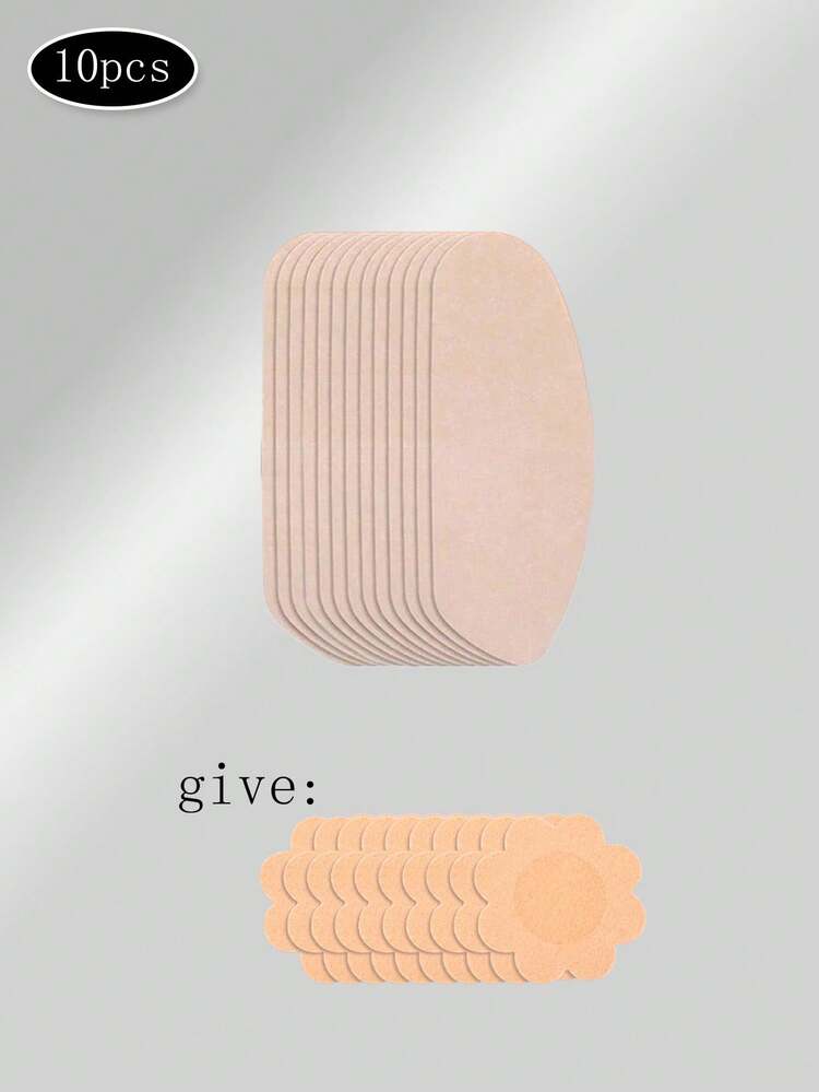 10pcs/Pack Unisex Plus Size Curved Leg Anti-Chafing Patches, Khaki Color, Invisible Seamless Friction Protection For Legs, Feet And More - Multicolor - View 7