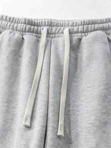 Men's Thermal Lined Sweatpants, Loose Fit Casual Straight Leg Pants For Autumn/Winter - Grey - View 3