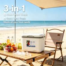 Portable Hard Cooler Box, Long-Lasting Insulation, Keeps Ice For Days; Mini Cooler Box Suitable For Outdoor Camping, Fishing, Picnic, Equipped With Handle, Multiple Colors Available, Non-Food Contact Material Cooler Box Insulation Box Commercial Outdoor Stall Food Breast Milk Fishing Fresh-Keeping Picnic Cold-Keeping Insulation Portable Handheld Refrigerator - White - View 3