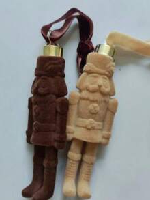1/2/4 Pieces Walnut Soldier Decorative Pendants, With A Velvet Fabric Design, Are Suitable For Diy Christmas Indoor Window Display, Christmas Tree Decoration And Other Home Item Decoration - Multicolor - View 9