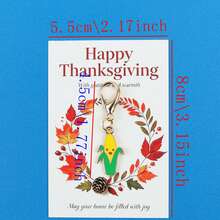 5pcs/10pcs Autumn Fall Enamel Lobster Clasp Keychain, Maple Leaf Pumpkin Gnome Turkey Corn Charm, Thanksgiving Paper Card, Seasonal Pocket Hug Gift - Multicolor - View 3