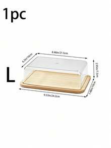 1pc Bamboo Butter Dish With Lid, Butter Box, Cake Box, Small Transparent Storage Container For Butter, Small Cakes, Fruits, Bread, Cheese - View 13