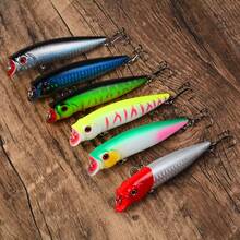 6pcs Floating Surface Lure Set, Hard Water-Splashing Lures For Long Casting Fishing, Suitable For Amur Bass And Snakehead - Multicolor - View 3