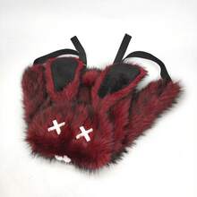 Dark Punk Rabbit Backpack, Niche Culture Rabbit Ears Fluffy Large Capacity Versatile Double Crossbody Bag - A - View 7