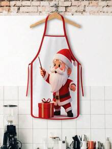 2Pcs Christmas Tree Snowman Print Apron Set, Holiday Kitchen Cooking Baking Aprons For Xmas Party Home Decor GiftSnowman Print Holiday Cooking Baking Aprons For Christmas Party Decoration - Multicolor - View 5
