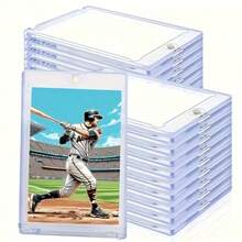 25/10pcs Card Holders, Hard Plastic Structure, 35pt Thick Card Sleeves, Suitable For Baseball Cards And Various Cards, Perfect Christmas And Halloween Gifts - Multicolor - View 2