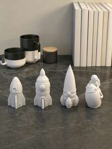 Molde de Vela de Silicone de Foguete Espacial e Astronauta, Vela de Aromaterapia DIY, Sabonete, Bálsamo, Molde de Resina Epóxi, Pode Fazer Decoração de Mesa e Carro, Artesanato Feito à Mão, Adequado como Presente para Amigos, Decoração de Casa e Presente de Feriado, Molde de Silicone, Molde de Resina, Molde de Gesso - Vários estilos - Visão 7