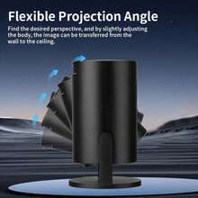 Portable Mini Smart HD Movie Projector, Native 720*480P Resolution, Supports 4K Video Playback, 180° Rotatable Design, WiFi Wireless Screen Mirroring Compatible With Phones & Tablets, Indoor Outdoor Home Theater Projector - Black - View 4