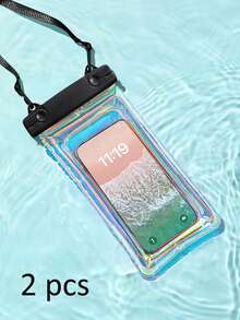 1/2/4pcs Airbag Shockproof Waterproof Phone Pouch, Waterproof Bag, Travel Essential, Universal Waterproof Phone Bag, Airbag Waterproof Phone Pouch, Waterproof Phone Case With Lanyard, Suitable For IPhone15/14/13/12/11 Pro Max, Swimming Underwater Waterproof Phone Case, Beach Phone Dry Bag, Sports Bag, Casual Travel, Vacation, Summer Swimming Bag, Holiday Supplies, Beach Accessories, Pool Floats - Black - View 9