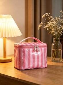 1pc Striped Portable Gift Storage Bag, Holiday Large Capacity Tote Bag, Storage Box, Essential Gift For Friends On Holidays Or Birthdays - Multicolor - View 10