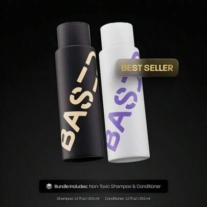 BASE.D Shower Duo | Shampoo + Conditioner | Deep Clean, Hydrates, Soothes Scalp, Boosts Volume | Fresh Peppermint | Science-Backed Formula | 12oz Each