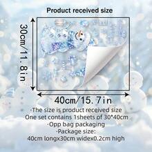 Christmas Window Static Cling Stickers, Ice Crystal Snowman & Christmas Tree Pattern, Holiday Glass Decor For Restaurant Windows - Approximately 30cm Wide and 40cm Long - View 2