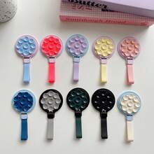 Dudukan Ponsel Magnetik Warna Solid Musim Panas dengan Cermin dan Tali Gantungan, Perekat Hisap Menempel pada Dinding Halus, Tempat Ponsel Meja - MultiWarna - View 5
