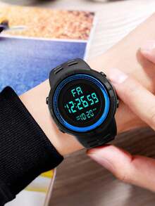 Boys LED Digital Watch Set (2pcs), With Stopwatch, Alarm, Day Of Week, Date And LED Display Functions, Multi-Functional Suitable For Military Style And Outdoor Activities - Multicolor - View 7