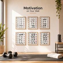 6pcs Strength Training Fitness Wall Posters, Shoulder, Leg & Glute, Back Exercise Paths And Target Muscle Diagrams, Step-By-Step Fitness Movement Analysis, Home Gym Training Charts, 2D Flat Frameless Home Gym Wall Training Guide Charts - 6-piece Set - View 4