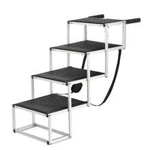 Foldable Aluminum Dog Car Stairs, 4-Tier Non-Slip Pet Steps, Portable Lightweight Dog Ladder For Car, Bed, Couch, Grooming Table For Small Medium Senior Dogs - one-size - View 8