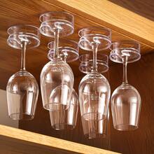 Wine Glass Rack, 1pc, Under Cabinet Mount (Transparent), No Drilling Required, Quick Installation - View 3