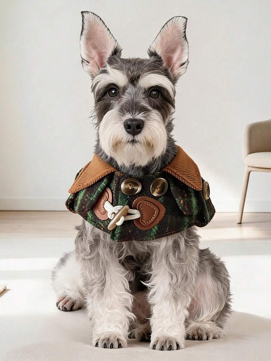 1PC Pet Accessory 2026 New Small Dog Puppy Cat Cute Pet School Style Versatile Elegant Hazelnut Small Cape - Multicolor - View 1