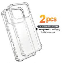2pcs Reinforced 4-Corner Anti-Drop Transparent Phone Case, Compatible With IPhone 18 Pro Max/17/16/Pro/Pro Max/Plus/Air/E, Non-Yellowing - Clear - View 20