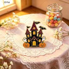 1pc Halloween Flat Single Horror Ghost House Brooch, Exquisite Brooch Badge With Delicate Texture And Realistic Detail, Highly Practical Decorative Accessory, Beautiful Gift Carrying Holiday Joy And Creative Imagination - Multicolor - View 6