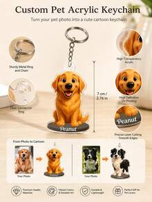 Personalized Custom Keychain, Custom Photo & Pet Name Keyring. Unique Portable Bag Charm, Ideal Sentimental Souvenir Gift For Anyone Who Loves Pets. - Multicolor - View 2