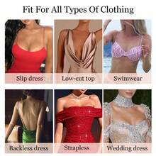 2pcs Thin Invisible Bra Set, Universal Size Adhesive Breast Pads Fit All Cup Sizes, Summer Sticky Lifting Anti-Sagging Bra, Invisible Gather Nipple Cover For Strapless Clothes, Daily Summer Travel And Party Wear - A - View 10