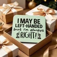 1/2pcs Funny Left-Handed Coaster - "I'm Left-Handed, But I'm Always Right" Gift, Wooden Coaster, Printed With Funny Cartoon Pattern, Heat-Insulating Pad, Valentine's Day, Christmas, Halloween, Room Decor, Autumn Decor, Kitchen Accessory, Perfect Gift For Party, Back To School - Multicolor - View 10