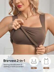 2pcs/Set All Season Women's Camisole, New Lingerie, Suitable For Layering Or Wearing Alone, Built-In Padding - Multicolor - View 2